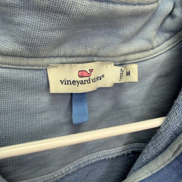 EUC Vineyard Vines Heather Blue 1/4 Zip Long Sleeve Pullover Size M 100% Cotton - Picture 4 of 7